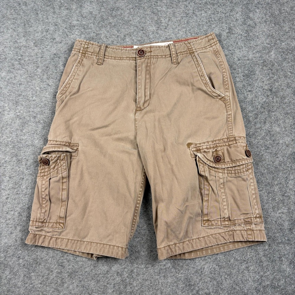 Y2K‎ Red Camel Cargo Shorts Boys Size 16 Khaki Tan Cotton Casual Utility Pocket